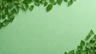The primary subject of the image is a green background with a leafy plant growing on it. The plant has green leaves and is positioned in the middle of the background. The setting appears to be a natural environment, possibly a garden or a forest. The visual style of the image is a photo, capturing the beauty of the plant and its surroundings. The colors in the image are predominantly green, creating a calm and serene atmosphere.