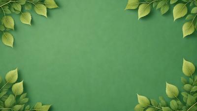 The primary subject of the image is a green background with a leaf design. The setting is a green surface, possibly a wall or a piece of fabric. The visual style is a digital art or illustration, as the leaf design is created with a computer or digital tools. The colors and mood of the image are predominantly green, giving it a fresh and natural appearance.