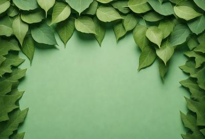 The primary subject of the image is a green leafy plant with large leaves. The plant is growing on a green wall, which serves as the setting and background of the image. The visual style of the image is a photo, capturing the natural beauty of the plant. The dominant colors in the image are green, which is the color of the plant and the wall, and white, which is the color of the leaves. The overall atmosphere of the image is lush and vibrant, showcasing the plant's growth and health