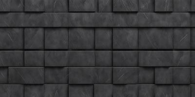 The primary subject of the image is a black tile wall. The setting is a black tile wall, and the visual style is a photo. The dominant colors are black, and the overall atmosphere is dark and moody.