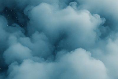 The primary subject of the image is a cloudy blue sky filled with clouds. The setting is a vast, open space with no visible landmarks or objects. The visual style is a natural, outdoor scene with a focus on the cloudy sky. The colors and mood are predominantly blue and serene, creating a peaceful and tranquil atmosphere.