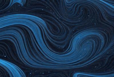 The primary subject of the image is a blue and white swirling pattern, which appears to be a digital art or illustration. The setting is a dark, star-filled sky, creating a sense of depth and mystery. The visual style is unique and captivating, with the swirling pattern resembling a galaxy or a vortex. The colors and mood of the image are predominantly blue and white, with a sense of wonder and exploration.