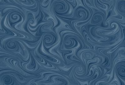 The primary subject of the image is a blue and white patterned surface, which appears to be a wallpaper or a textile. The setting is indoors, with the patterned surface covering a significant portion of the background. The visual style of the image is a close-up of the pattern, showcasing the intricate details of the design. The colors and mood of the image are predominantly blue and white, creating a calm and serene atmosphere.