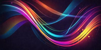 The primary subject of the image is a colorful, swirling pattern of rainbow colors. The setting is a dark background, which contrasts with the vibrant colors of the swirl. The visual style is a digital art or illustration, as the colors and patterns are intricately designed and displayed. The overall atmosphere is lively and energetic, as the swirl of colors creates a sense of movement and dynamism.