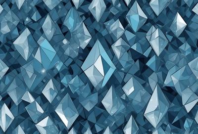 The primary subject of the image is a blue and white patterned background featuring a large number of blue and white diamond shapes. The setting is a blue and white diamond patterned wallpaper, which creates a visually appealing and cohesive design. The visual style of the image is a digital art or illustration, as it is a well-crafted and detailed pattern. The colors and mood of the image are predominantly blue and white, giving it a clean, fresh, and modern appearance.