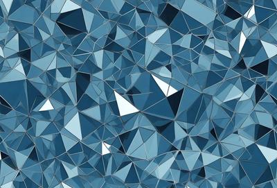 The primary subject of the image is a blue and white patterned background. The setting is a blue sky, and the visual style is a combination of photo and digital art. The colors and mood of the image are predominantly blue and white, creating a calm and serene atmosphere.