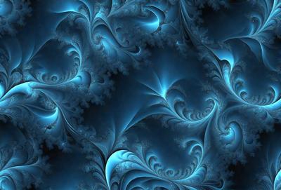 The primary subject of the image is a blue and white swirling pattern, which appears to be a digital art or illustration. The setting is a dark blue background, creating a contrasting and dramatic effect. The visual style is a combination of digital art and illustration, with a focus on the swirling pattern. The colors and mood of the image are predominantly dark blue and white, giving it a moody and dramatic atmosphere.