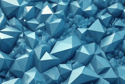The primary subject of the image is a blue, geometric pattern made up of various shapes and angles. The setting is a blue background, which complements the vibrant colors of the pattern. The visual style is a combination of digital art and illustration, creating a unique and eye-catching design. The dominant colors are blue and white, giving the pattern a clean and modern appearance. Overall, the image conveys a sense of creativity and artistic expression.