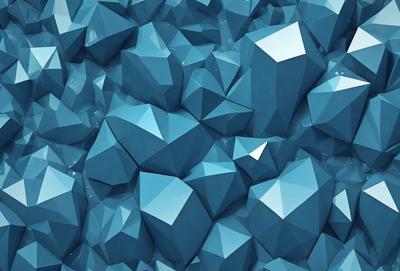 The primary subject of the image is a large number of blue geometric shapes, which are arranged in a visually appealing manner. The setting is a blue background, which complements the blue geometric shapes. The visual style of the image is a combination of digital art and illustration, creating a unique and eye-catching pattern. The dominant colors in the image are blue, which gives the scene a calm and soothing atmosphere.