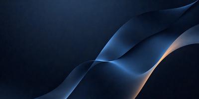 The primary subject of the image is a blue, curved line that appears to be a wave or a flowing shape. The setting is a dark blue background, which contrasts with the blue line. The visual style is a digital art or illustration, as the line is smooth and well-defined. The colors and mood of the image are predominantly blue, creating a calm and serene atmosphere.