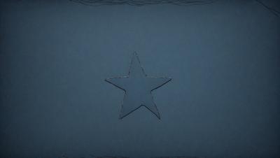 The primary subject of the image is a blue star. The setting is a blue background, and the visual style appears to be a digital art or illustration. The colors and mood of the image are predominantly blue, creating a calm and serene atmosphere.