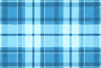 The primary subject of the image is a blue and white plaid pattern. The setting is a blue background, and the visual style appears to be a digital art or illustration. The dominant colors are blue and white, creating a calm and soothing atmosphere.