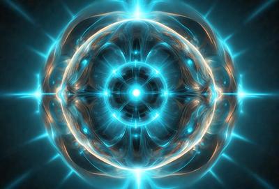 The primary subject of the image is a blue, swirling, and glowing circle. The setting is a dark background, which contrasts with the bright blue circle. The visual style is a digital art or illustration, creating a vibrant and dynamic scene. The colors and mood of the image are predominantly blue, with a sense of energy and movement.