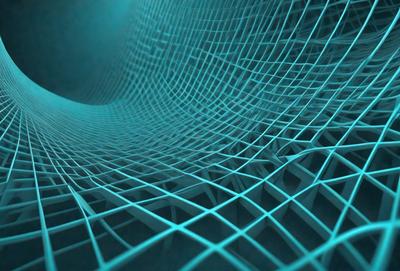 The primary subject of the image is a blue mesh or net, which is the main object, scene, or focus of the image. The setting or background is a dark blue space, which adds to the overall atmosphere. The visual style of the image is a digital art or illustration, as it is a detailed and intricate representation of the blue mesh. The colors and mood of the image are predominantly blue, creating a calm and serene atmosphere.