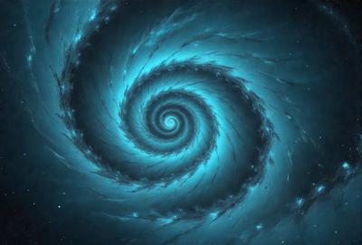 The primary subject of the image is a spiral pattern, which is the main object, scene, or focus of the image. The spiral pattern is set against a blue background, creating a visually striking and vibrant scene. The spiral pattern is a digital art piece, showcasing the artist's creativity and skill in designing intricate patterns. The overall atmosphere of the image is dynamic and captivating, with the blue hues evoking a sense of depth and tranquility.