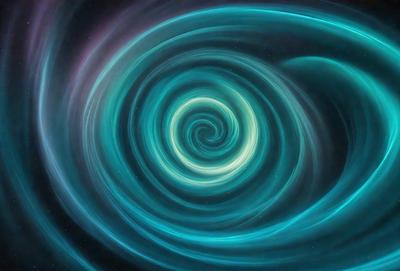 The primary subject of the image is a spiral pattern, which is the main object, scene, or focus of the image. The spiral pattern is set against a blue background, creating a visually striking and vibrant scene. The spiral pattern is depicted in a digital art style, giving it a modern and dynamic appearance. The overall atmosphere of the image is lively and engaging, with the blue hues adding a sense of depth and energy to the scene.