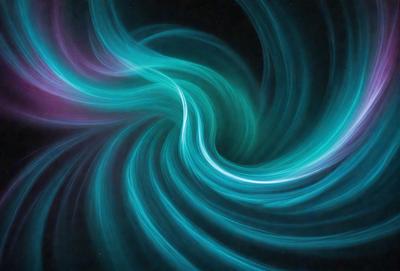 The primary subject of the image is a swirling, colorful, and vibrant pattern that resembles a spiral or a whirlpool. The setting is a dark background, which contrasts with the bright and lively colors of the swirling pattern. The visual style of the image is a combination of digital art and illustration, creating a dynamic and captivating scene. The dominant colors in the image are blue, green, and purple, which contribute to the overall atmosphere of the image, evoking a