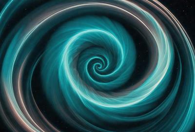 The primary subject of the image is a spiral pattern, which is the main object, scene, or focus of the image. The spiral pattern is set against a dark background, creating a contrasting visual style. The spiral pattern is depicted in a digital art or illustration format, giving it a modern and artistic appearance. The dominant colors in the image are blue and white, creating a calm and serene atmosphere.