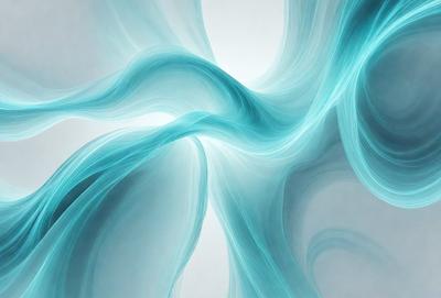The primary subject of the image is a blue, swirling, and flowing pattern. The setting is a white background, which contrasts with the blue pattern. The visual style is a digital art or illustration, creating a dynamic and vibrant atmosphere. The dominant colors are blue and white, with the blue pattern being the main focus of the image.