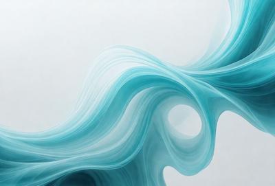 The primary subject of the image is a blue and white swirl, which appears to be a digital art or illustration. The setting is a white background, and the visual style suggests that it is a digital creation. The dominant colors in the image are blue and white, creating a sense of movement and fluidity.