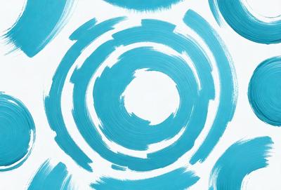 The primary subject of the image is a blue circle with a white center. The circle is surrounded by a blue background, giving it a vibrant and lively appearance. The visual style of the image is a combination of digital art and illustration, as it features a detailed and intricate design. The colors and mood of the image are predominantly blue and white, creating a sense of calmness and tranquility.