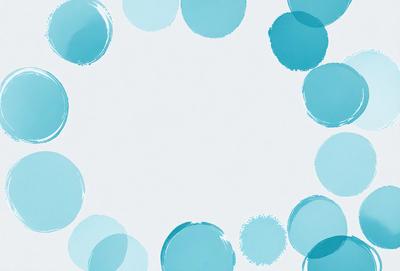 The primary subject of the image is a white background with a blue circle in the center. The circle is surrounded by smaller blue circles, creating a visually appealing pattern. The setting appears to be a white wall, and the visual style is a combination of digital art and illustration. The colors and mood of the image are predominantly blue, giving it a calm and serene atmosphere.