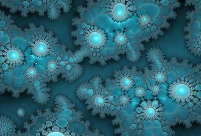 The primary subject of the image is a blue and white patterned background with a variety of blue and white balls scattered throughout. The setting appears to be a digital art or illustration, as the balls are arranged in a visually appealing manner. The visual style is a mix of digital art and illustration, creating a unique and intricate design. The colors and mood of the image are predominantly blue and white, giving it a calm and serene atmosphere.