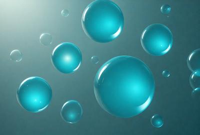 The primary subject of the image is a group of blue bubbles floating in a blue background. The setting appears to be a dark, blue-toned environment, which gives the scene a somewhat moody atmosphere. The visual style of the image is a combination of photo and digital art, as it captures the essence of bubbles in a visually appealing manner. The dominant colors in the image are blue, which is prevalent in the bubbles and the background, creating a cohesive and harmonious