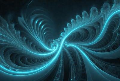 The primary subject of the image is a blue spiral pattern, which appears to be a digital art or illustration. The setting is a dark background, which contrasts with the blue spiral pattern. The visual style is a combination of digital art and illustration, creating a unique and captivating image. The colors and mood of the image are predominantly blue, giving it a calm and serene atmosphere.