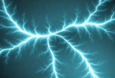 The primary subject of the image is a blue background with a pattern of lightning bolts. The setting is a dark blue sky, and the visual style is a digital art or illustration. The dominant colors are blue and white, creating a calm and serene atmosphere.