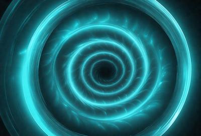 The primary subject of the image is a blue spiral, which appears to be a digital art or illustration. The spiral is set against a blue background, creating a visually striking and vibrant scene. The overall atmosphere of the image is dynamic and engaging, with the spiral's swirling pattern capturing the viewer's attention.