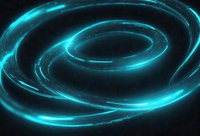 The primary subject of the image is a blue, swirling, and glowing pattern. The setting is a dark background, which contrasts with the vibrant blue light. The visual style appears to be a digital art or illustration, as the swirling pattern is created with a computer or digital tool. The colors and mood of the image are predominantly blue, creating a sense of depth and a calming atmosphere.