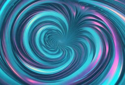 The primary subject of the image is a swirling, spiraling, or circular pattern, which appears to be a digital art or illustration. The setting or background is a blue surface, which adds to the overall atmosphere of the image. The visual style suggests that the image is a creative and artistic representation, rather than a photo or a clipart. The dominant colors in the image are blue and purple, which contribute to a sense of depth and movement.