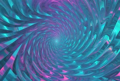 The primary subject of the image is a spiral pattern, which is a prominent feature in the scene. The spiral pattern is set against a blue background, giving the image a vibrant and lively appearance. The visual style of the image is a combination of photo and digital art, creating a unique and eye-catching design. The dominant colors in the image are blue and purple, which contribute to the overall mood of the scene.