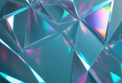 The primary subject of the image is a close-up of a blue and purple diamond pattern. The setting is a blue background, and the visual style appears to be a digital art or illustration. The dominant colors in the image are blue and purple, creating a vibrant and lively atmosphere.