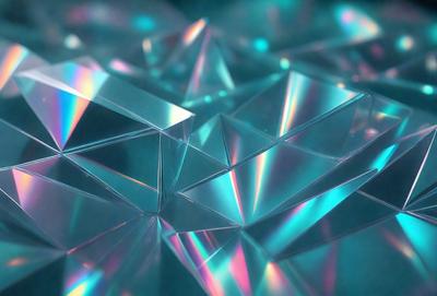 The primary subject of the image is a close-up of a blue and clear glass, which appears to be a piece of art or a decorative item. The setting is a blue background, which complements the blue glass. The visual style is a combination of a photo and digital art, creating a unique and eye-catching design. The colors and mood of the image are predominantly blue, giving it a calm and serene atmosphere.