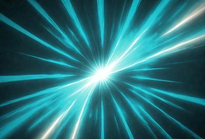The primary subject of the image is a bright blue light, which appears to be a lightning bolt or a bright star. The light is surrounded by a blue background, giving the scene a vibrant and energetic atmosphere. The visual style of the image is digital art, as it is a close-up of the light source with a blue background. The colors and mood of the image are predominantly blue, creating a sense of calmness and tranquility.