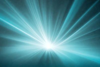 The primary subject of the image is a bright light source, possibly a light bulb or a sun, shining through a blue background. The light source appears to be the main focus of the image, creating a striking visual effect. The setting or background is a dark, blue space, which contrasts with the bright light source. The visual style of the image is a combination of a photo and digital art, as it captures the light source's glow and the blue background's color. The colors and mood of the image