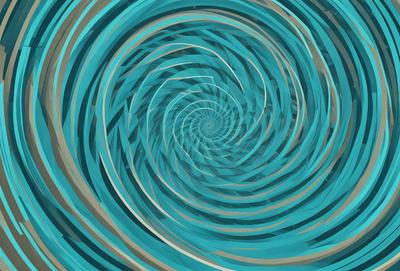 The primary subject of the image is a spiral pattern, which is the main object, scene, or focus of the image. The spiral pattern is set against a blue background, creating a visually striking contrast. The spiral pattern is depicted in a digital art style, giving it a modern and dynamic appearance. The overall atmosphere of the image is vibrant and engaging, with the blue color evoking a sense of calmness and tranquility.
