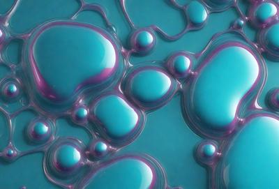 The primary subject of the image is a close-up of a blue and purple bubble, which appears to be a digital art or illustration. The setting is a blue and purple background, creating a visually appealing contrast with the bubble. The visual style is a combination of digital art and illustration, giving the image a unique and artistic appearance. The colors and mood of the image are predominantly blue and purple, creating a sense of depth and tranquility.