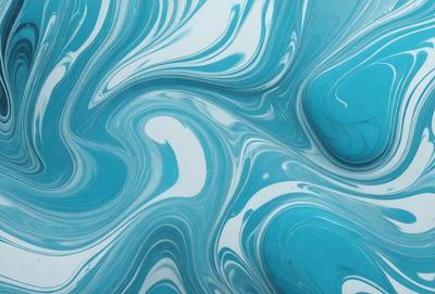 The primary subject of the image is a blue and white swirling pattern, which appears to be a digital art or illustration. The setting is a blue background, and the visual style is a combination of digital art and illustration. The dominant colors are blue and white, creating a calming and soothing atmosphere.