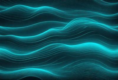 The primary subject of the image is a blue wave pattern, which is the main object, scene, or focus of the image. The setting or background is a dark blue surface, which adds to the overall atmosphere. The visual style of the image is digital art, as it is a digital representation of a wave pattern. The dominant colors in the image are blue, which creates a calm and soothing mood.