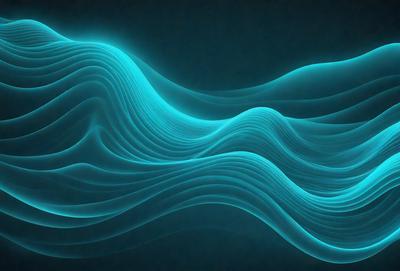 The primary subject of the image is a blue wave, which is the main focus of the scene. The wave is depicted in a digital art style, giving it a modern and visually appealing appearance. The setting is a dark background, which contrasts with the blue wave, creating a striking visual effect. The overall atmosphere of the image is dynamic and energetic, as the blue wave appears to be moving and flowing.
