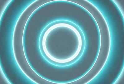The primary subject of the image is a large, brightly lit circle. The circle is illuminated by a blue light, giving it a glowing appearance. The setting is a dark background, which contrasts with the bright circle. The visual style of the image is a combination of a photo and digital art, creating a unique and eye-catching effect. The colors and mood of the image are predominantly blue, with a sense of energy and dynamism.