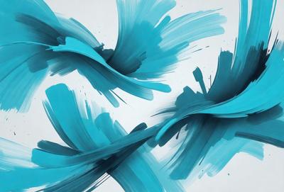 The primary subject of the image is a painting or drawing of a blue and white swirl. The setting is a white background, and the visual style appears to be a combination of digital art and illustration. The dominant colors in the image are blue and white, creating a sense of calm and tranquility.