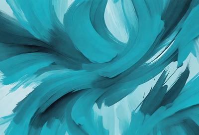 The primary subject of the image is a painting or drawing of a blue and white swirl. The setting is a canvas or paper, and the visual style appears to be a mix of digital art and traditional painting. The dominant colors in the image are blue and white, creating a sense of calmness and tranquility.