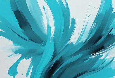 The primary subject of the image is a blue and white painting, which features a blue background and a white bird. The setting is a canvas, and the visual style is a painting. The dominant colors are blue and white, creating a calm and serene atmosphere.