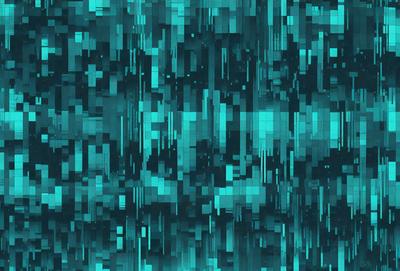 The primary subject of the image is a blue and green patterned background. The setting is a digital art or illustration, with a visually appealing and colorful design. The visual style is a mix of digital art and illustration, creating a unique and vibrant atmosphere. The dominant colors are blue and green, which contribute to the overall mood of the image.