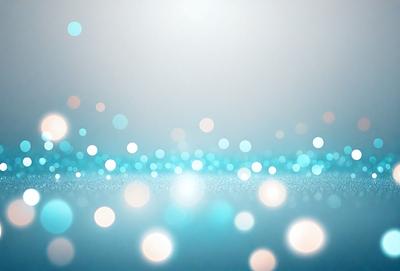The primary subject of the image is a blue background with a pattern of white lights. The setting appears to be a dark room, and the visual style is a combination of a photo and digital art. The dominant colors are blue and white, creating a calm and serene atmosphere.