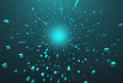 The primary subject of the image is a blue light, which appears to be a neon light or a blue light source. The setting is a dark background, which contrasts with the bright blue light. The visual style of the image is digital art, as it is a close-up of the blue light with a patterned background. The colors and mood of the image are predominantly blue, creating a calm and serene atmosphere.